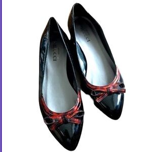 Sesto Meucci Patent Leather Tortoise‎ Trim 7.5N EUC